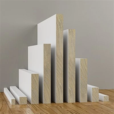 Omkostningseffektivt hvidcoated MDF Trim Lister Baseboard Design med god kvalitet